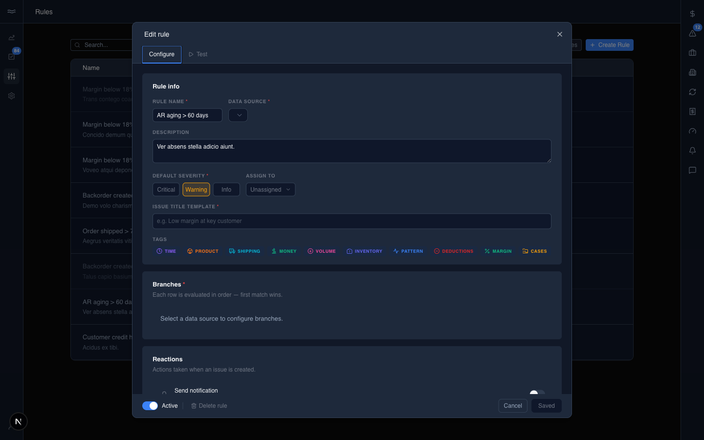 Rule builder